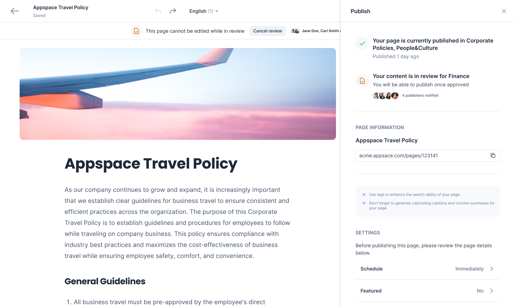 Theme analysis of the content approval system